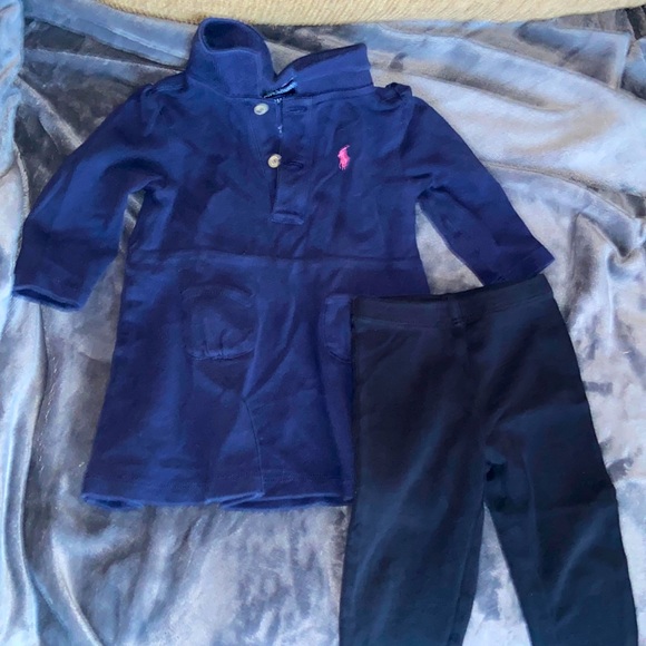 Ralph Lauren Baby Tunic & Carter’s Black Leggings - Picture 1 of 5